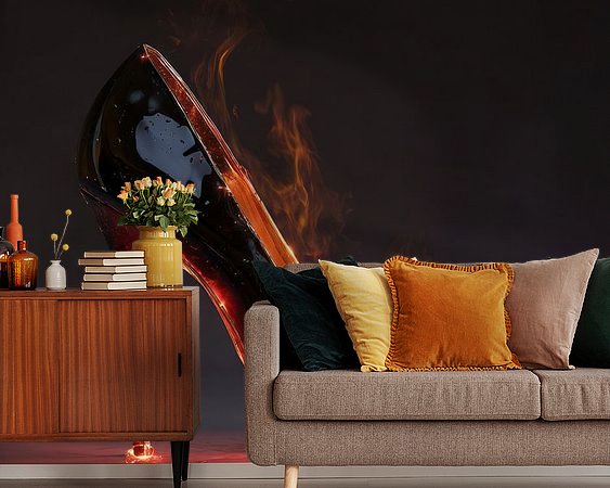 Voorbeeld van het werk in een kamer