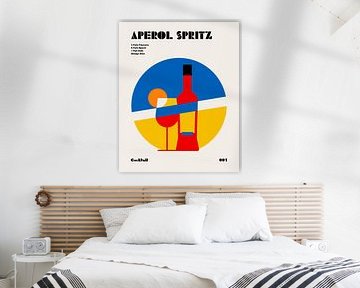 Aperol Spritz Cocktail Bauhaus Kunstdruck von Retrodrome
