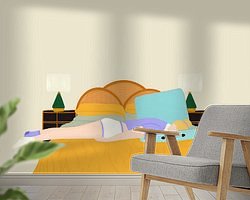 Voorbeeld van het werk in een kamer