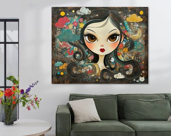 Voorbeeld van het werk in een kamer