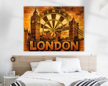 Wie ein Sonnenaufgang präsentiert sich das Dartboard in London von Segaspics