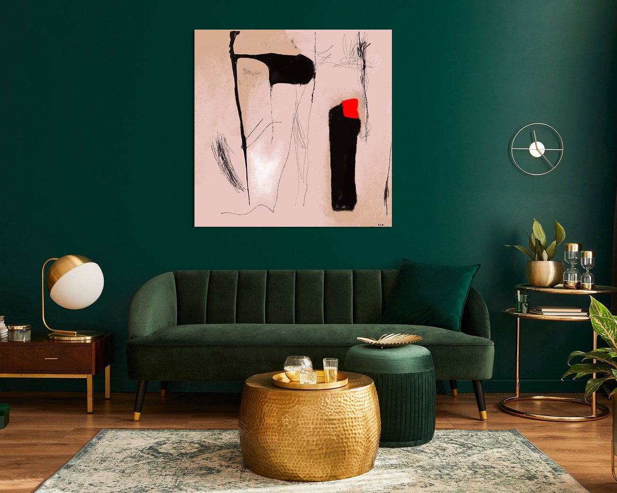 Voorbeeld van het werk in een kamer