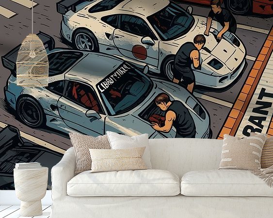 Voorbeeld van het werk in een kamer