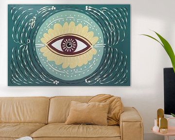 Grafisches Auge mit Blütenblattkranz von Imperial Art House