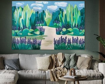 Abstraktes Pfad mit Lavendel von Imperial Art House