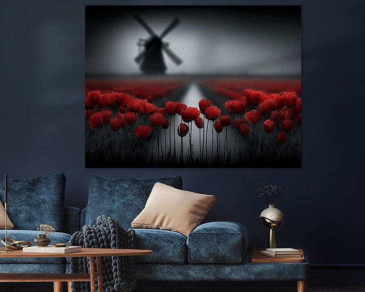 Voorbeeld van het werk in een kamer