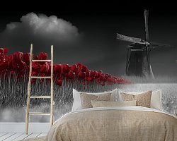 Voorbeeld van het werk in een kamer