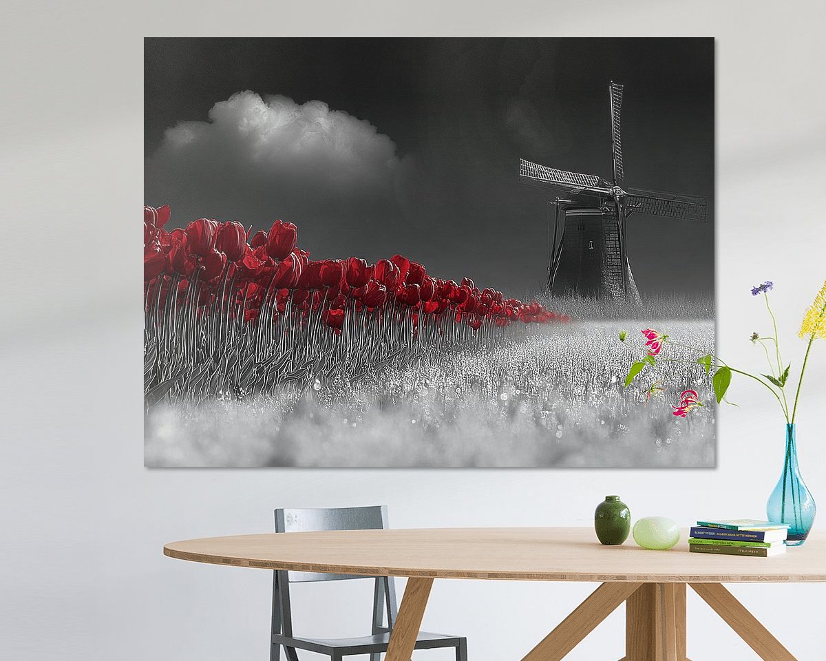 Voorbeeld van het werk in een kamer