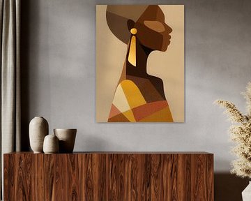 Geometrisch portret van Afrikaanse vrouw