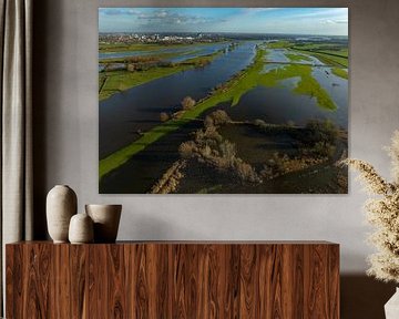Plaines inondables de l'IJssel vues d'en haut sur Sjoerd van der Wal Photographie