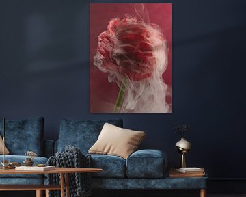 Loving red: Embraced by white smoke by Marjolijn van den Berg