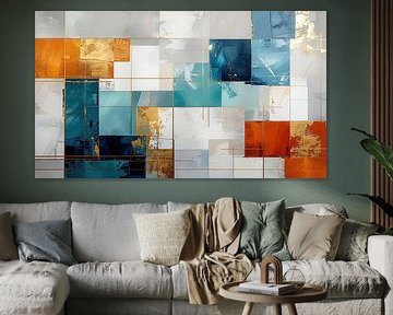 Abstracte tegels met gouden voegen