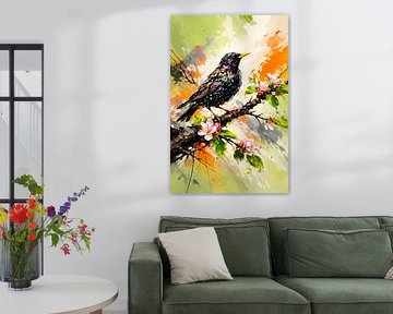 Star auf blühendem Ast von Linda de Klein