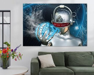 Sein oder anders sein: Cyborg wischen Technologie, Vergänglichkeit und der Suche nach Menschlichkeit von AidasignArt