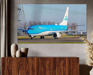 KLM Boeing 737-800 passagiersvliegtuig. van Jaap van den Berg