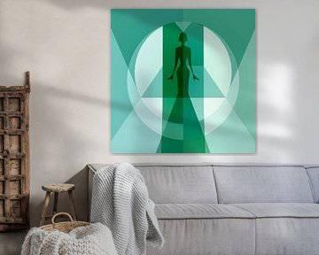 Silhouette einer Dame in Grüntönen von Yke de Vos