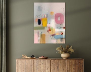 Joueur et abstrait dans des couleurs pastel sur Studio Allee