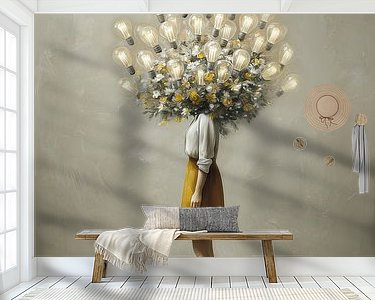 Voorbeeld van het werk in een kamer