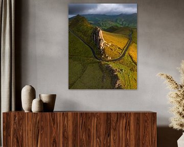 Winding road through the green landscape of Flores von Ewold Kooistra