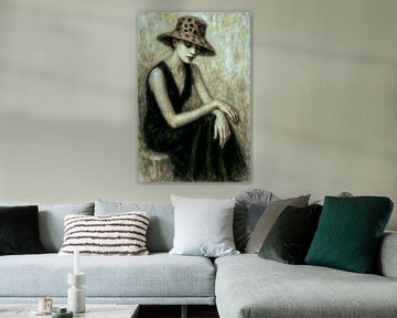 Stille Elegantie – Fashion Portret in Warme Sepia van Ainoeska