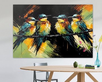 Mangeurs d'abeilles sur un fil