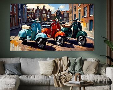 Scooters italiens à Amsterdam