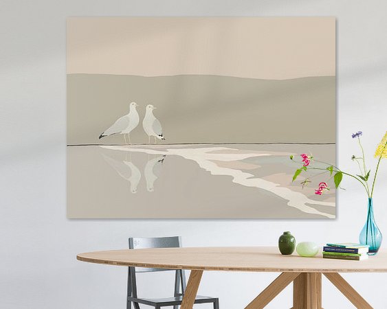 Voorbeeld van het werk in een kamer