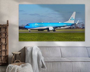 Boeing 737-800 passagiersvliegtuig van de KLM. van Jaap van den Berg