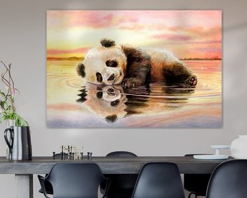 Jonge panda in avondlicht van Imperial Art House