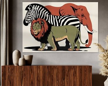 Graphic safari trio animals by Imperial Art House