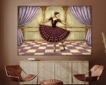 Ballerine sur pointes à la barre sur Imperial Art House