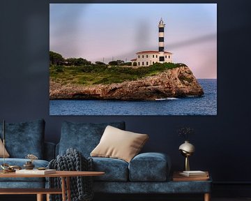 Portocolom lighthouse on the island of Mallorca in the evening light by Sauerland-Fotos by Robin Deimel
