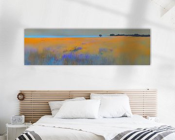 field | Gold Field and Blue Line by Art Whims