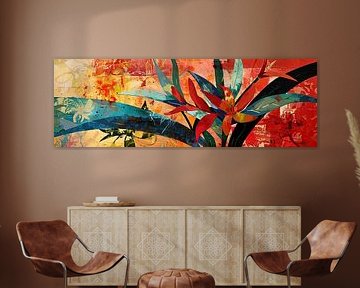 Large Flower with Colourful Leaves