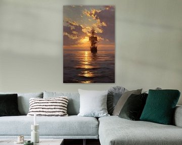 Bateau au coucher du soleil sur MNS Designs