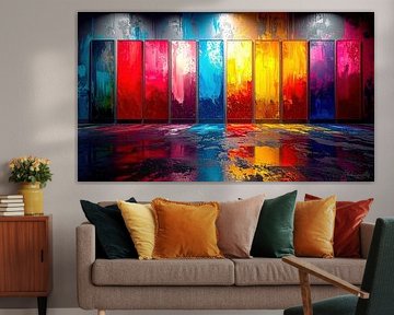 Abstrakter Ausstellungsraum der Stille, eine Inszenierung der Leere