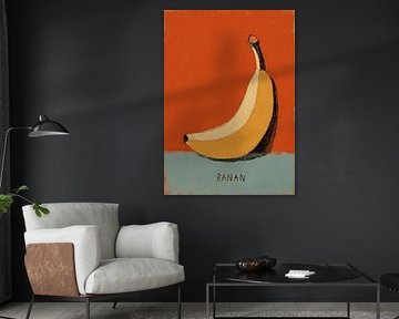 Minimalistische Banane Grafik mit Banan-Schrift von Niklas Maximilian