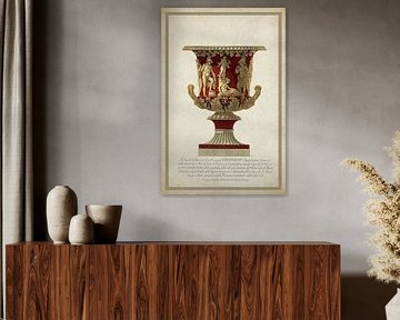 Vintage-Göttervase von Piranesi | Rot von Behindthegray