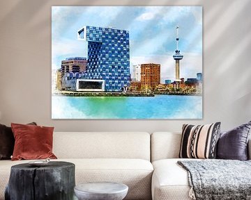 Skyline Rotterdam, Hollande-Méridionale, Pays-Bas sur Danny de Klerk