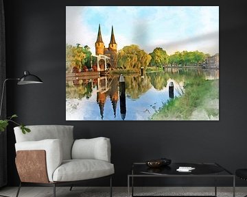 Porte historique Oostpoort, Delft, Hollande-Méridionale, Pays-Bas. sur Danny de Klerk