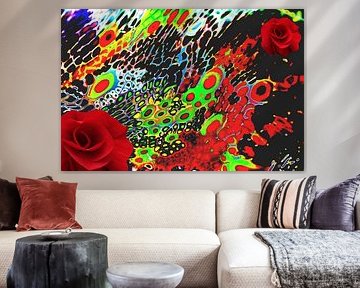 absract met 2 rode rozen van Tatjana Korneeva