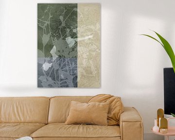 Abstracte botanische kunst in neutrale kleuren