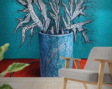 Voorbeeld van het werk in een kamer