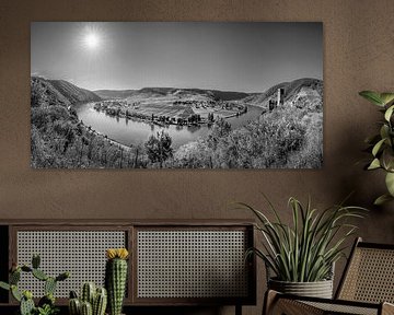 Beilstein Boucle de la Moselle en noir et blanc sur Manfred Voss, Photographie Noir et Blanc
