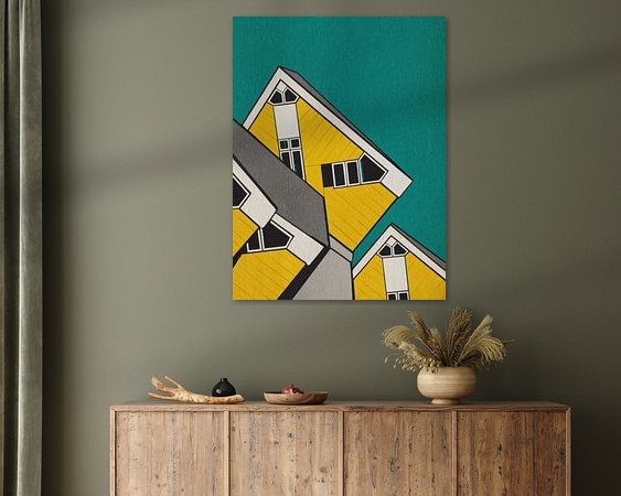 Voorbeeld van het werk in een kamer