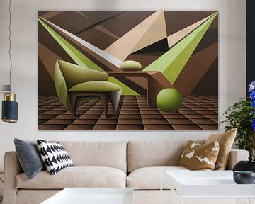 Abstrakte Formen mit Stuhl von Art & Soul Creations