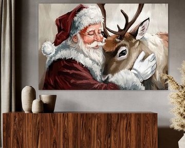 Warm embrace with reindeer von Imperial Art House