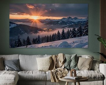 Une explosion de couleurs sur une splendeur blanche