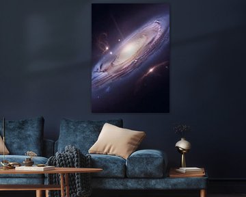 Der Kern einer Galaxie, umgeben von Nebeln und Sternen von rozan arkaannuyaafi