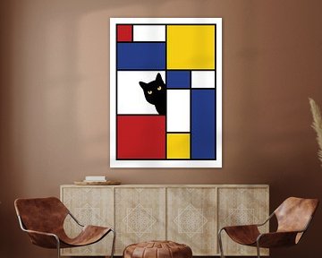 Mondrians Katze von Hilde Remerie Fotografie und digitale Kunst